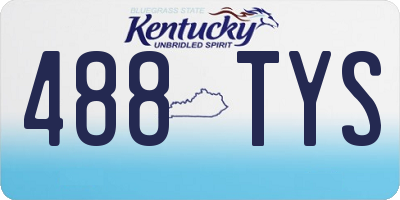 KY license plate 488TYS