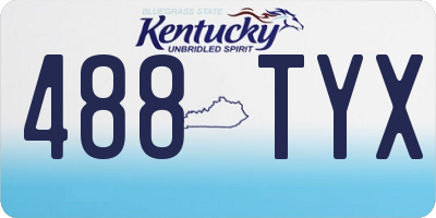 KY license plate 488TYX