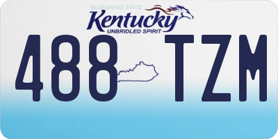 KY license plate 488TZM
