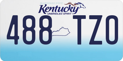 KY license plate 488TZO