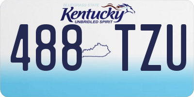 KY license plate 488TZU