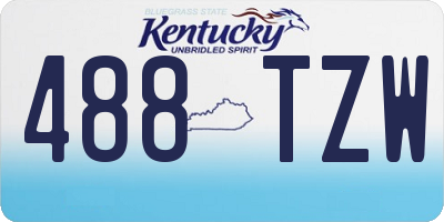 KY license plate 488TZW