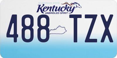 KY license plate 488TZX