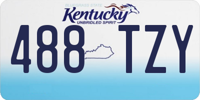 KY license plate 488TZY