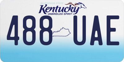 KY license plate 488UAE