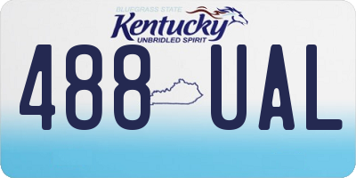 KY license plate 488UAL