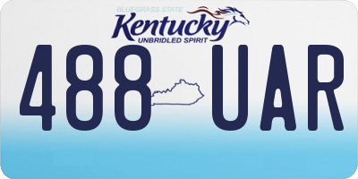 KY license plate 488UAR