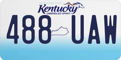 KY license plate 488UAW