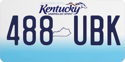KY license plate 488UBK