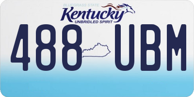 KY license plate 488UBM