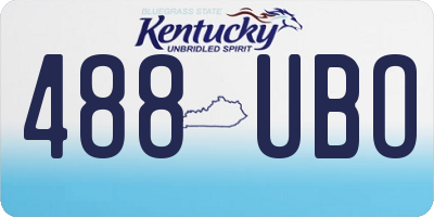 KY license plate 488UBO
