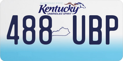 KY license plate 488UBP