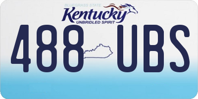 KY license plate 488UBS