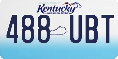 KY license plate 488UBT