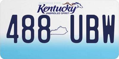 KY license plate 488UBW