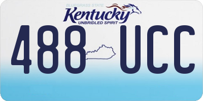 KY license plate 488UCC