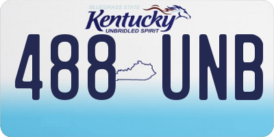 KY license plate 488UNB