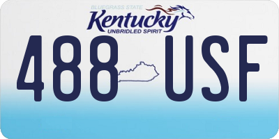 KY license plate 488USF