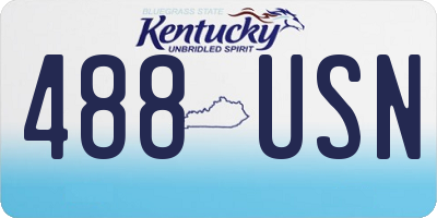 KY license plate 488USN