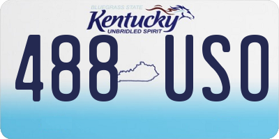 KY license plate 488USO