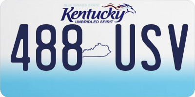 KY license plate 488USV