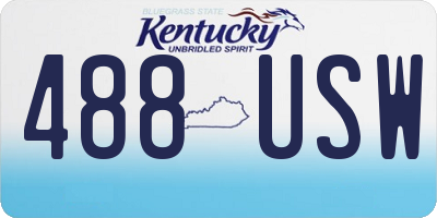 KY license plate 488USW