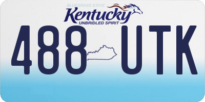 KY license plate 488UTK