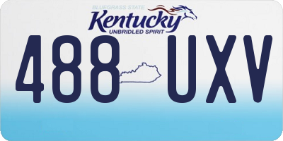 KY license plate 488UXV
