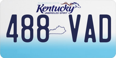KY license plate 488VAD