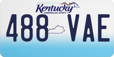 KY license plate 488VAE