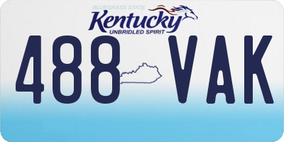 KY license plate 488VAK