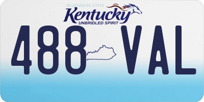 KY license plate 488VAL