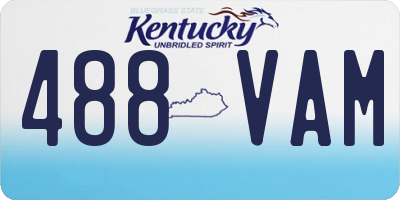 KY license plate 488VAM