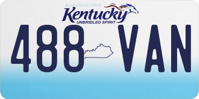 KY license plate 488VAN