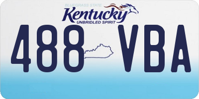 KY license plate 488VBA