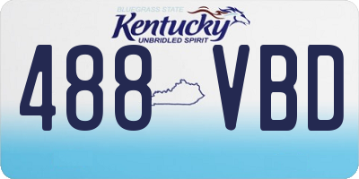 KY license plate 488VBD