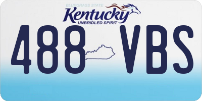 KY license plate 488VBS