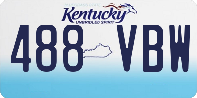 KY license plate 488VBW