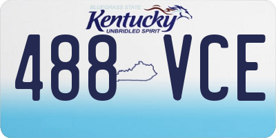 KY license plate 488VCE