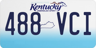 KY license plate 488VCI
