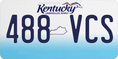 KY license plate 488VCS