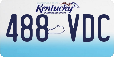 KY license plate 488VDC