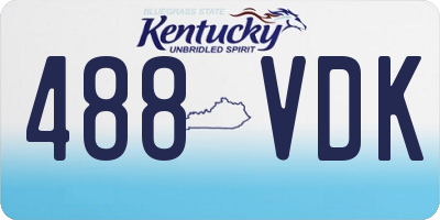 KY license plate 488VDK