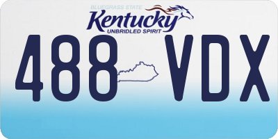 KY license plate 488VDX