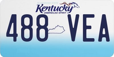 KY license plate 488VEA
