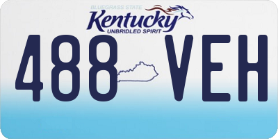 KY license plate 488VEH