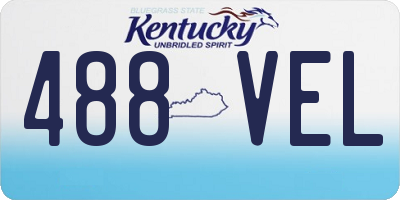 KY license plate 488VEL