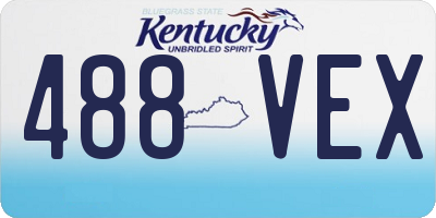 KY license plate 488VEX
