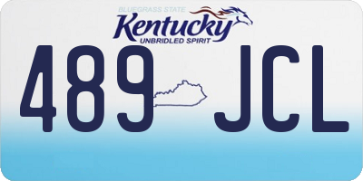 KY license plate 489JCL