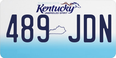 KY license plate 489JDN